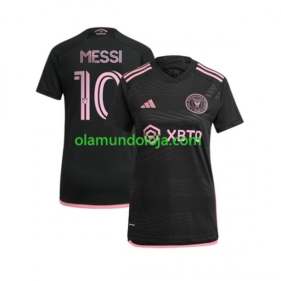 Camisola Inter Miami Lionel Messi 10 Mulher Equipamento Segundo 2023 Manga Curta